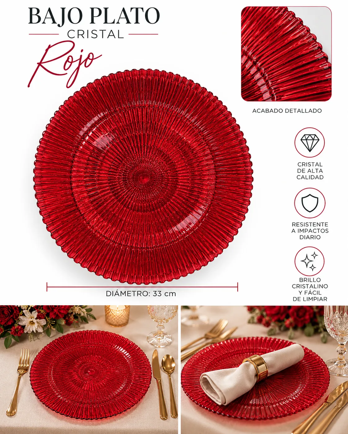 BAJO PLATO ROJO - imagen 4