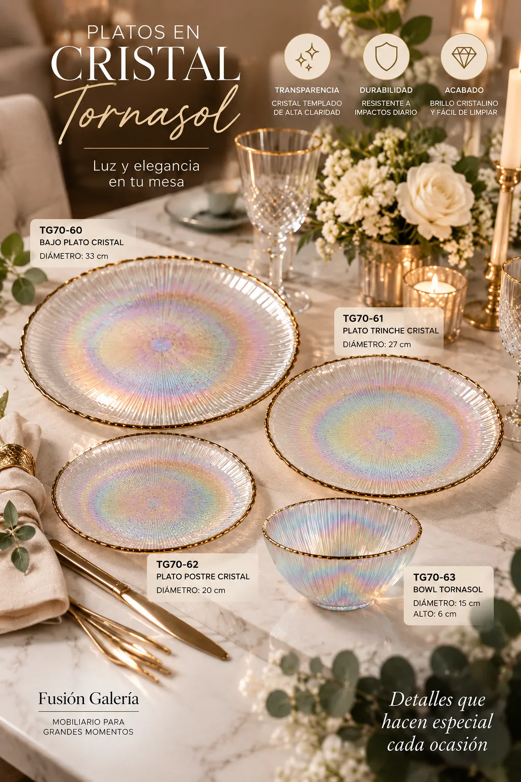 PLATOS CRISTAL TORNASOL - imagen 3