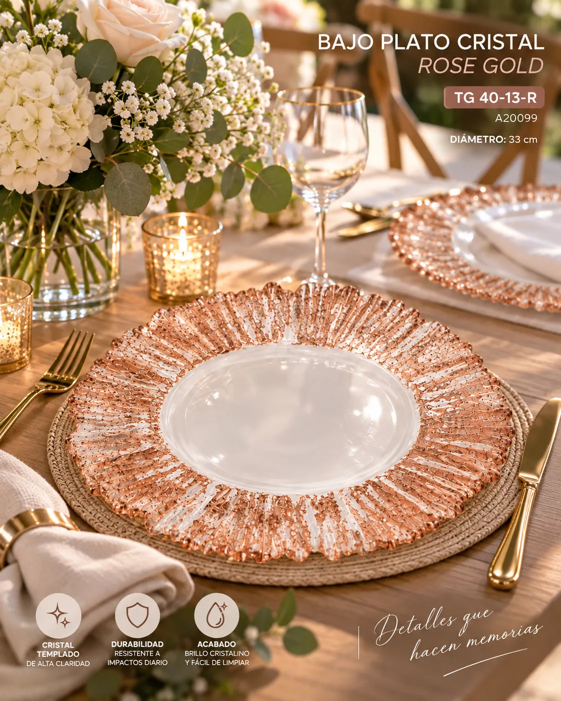 BAJO PLATO ROSE GOLD 2 - imagen 2