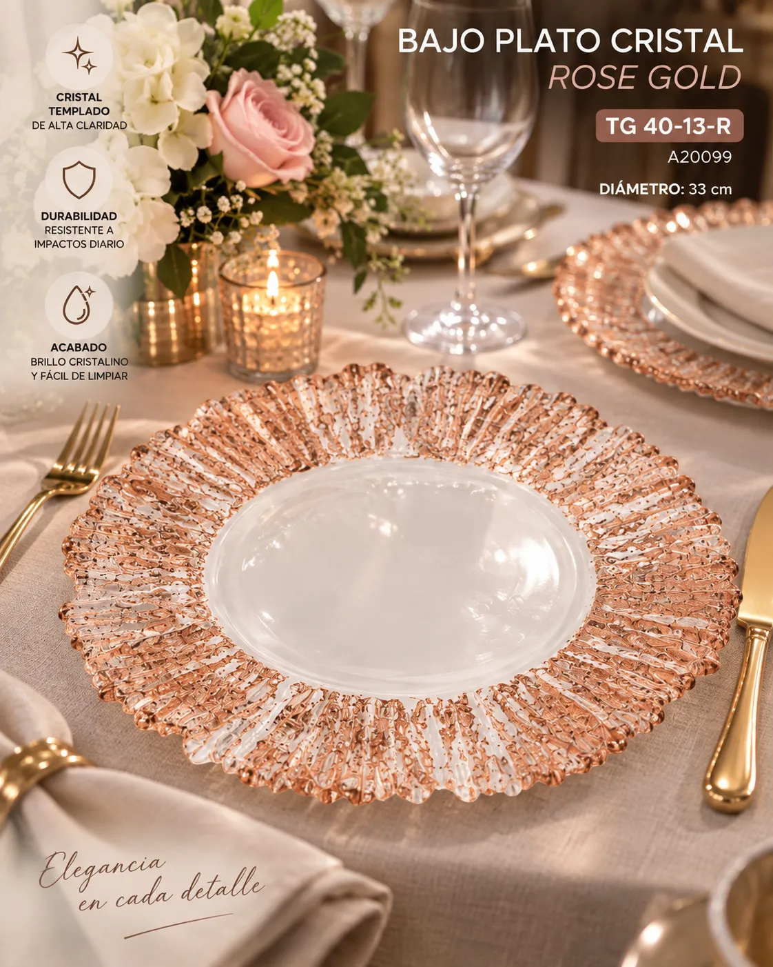 BAJO PLATO ROSE GOLD 2 - imagen 3