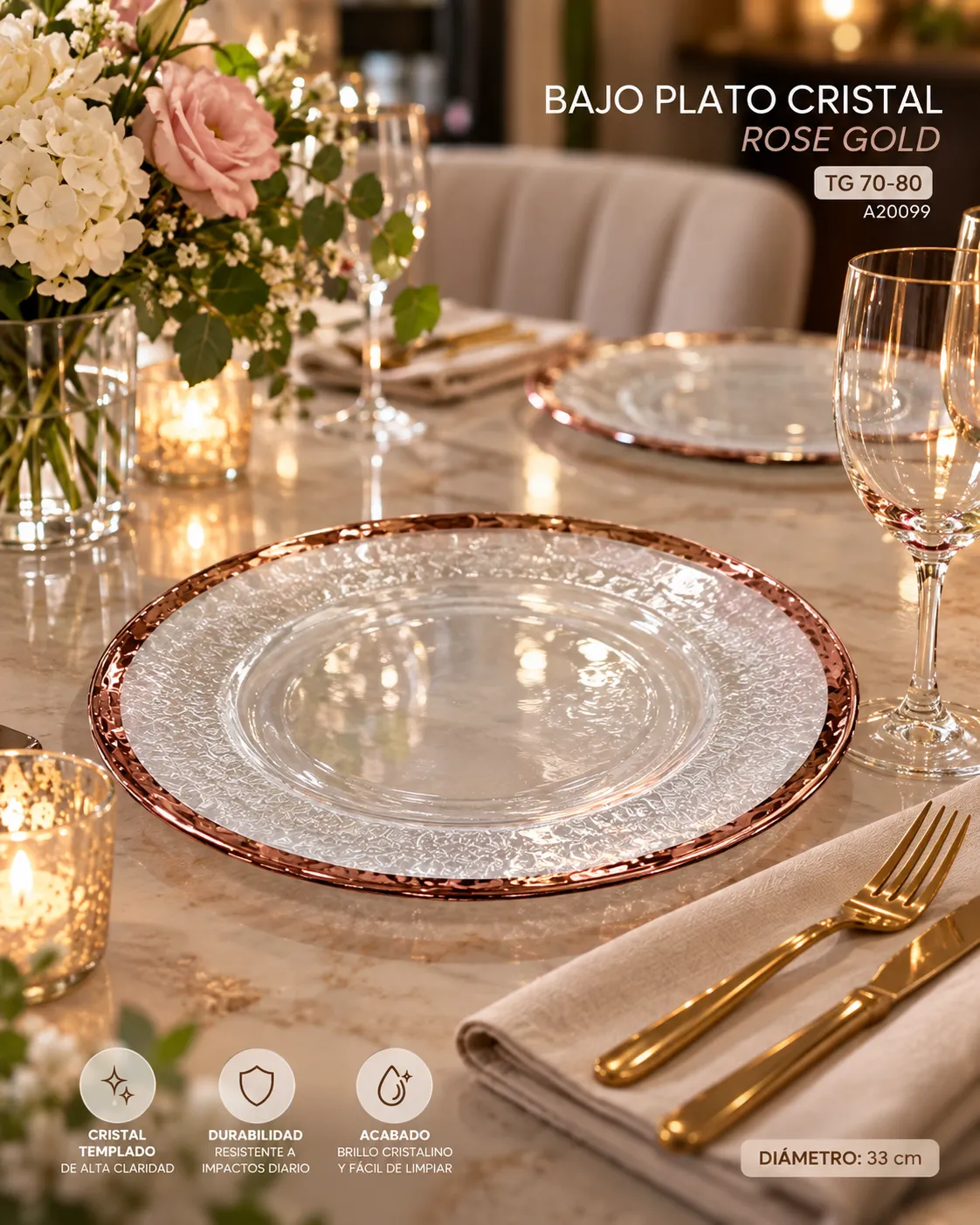 BAJO PLATO ROSE GOLD